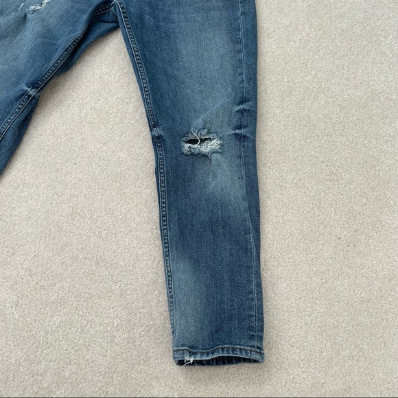 Zara Z1975 Basic Denim Ripped Cropped Jeans - 8 - Picture 4 of 13